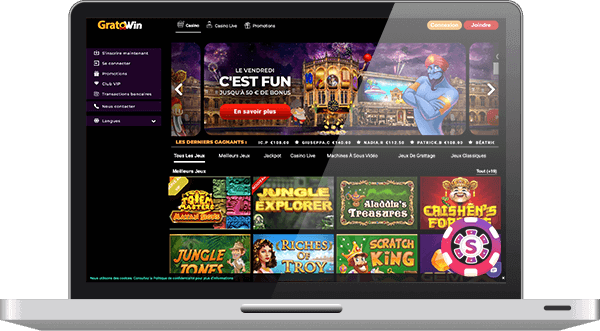 Codes bonus du casino GratoWin
